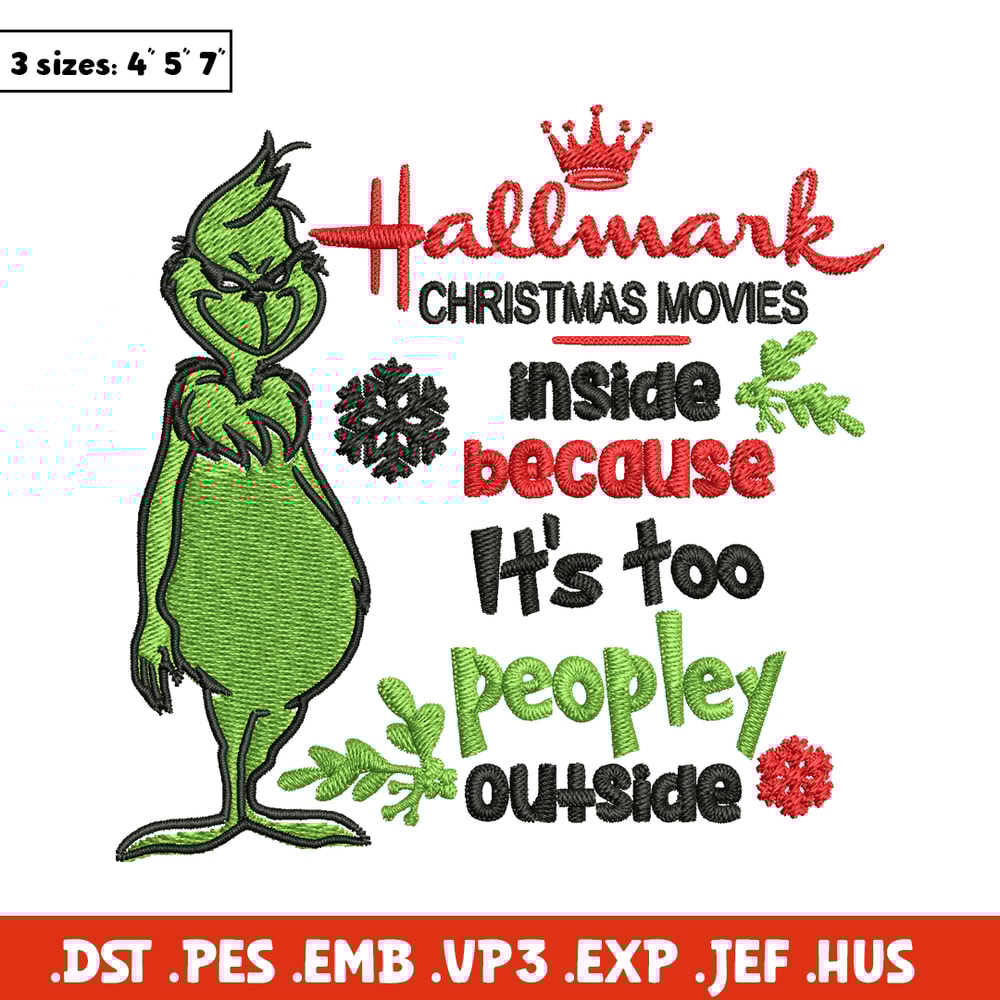 Hallmark Christmas Movies Inside Mr Grinch Embroidery design, Grinch Embroidery, Grinch design, Instant download..jpg