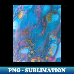 Pink And Blue Marble Watercolour With Gold Effect - PNG Transparent Digital Download File for Sublimation - Defying the Norms