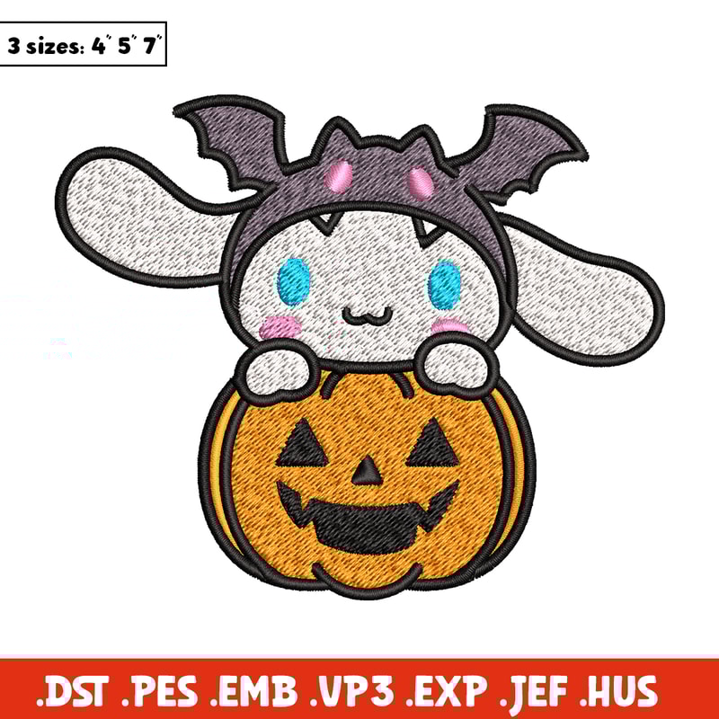 Halloween Cinnamoroll Embroidery design, Hello kitty Embroidery, cartoon design, Embroidery File, Digital download..jpg