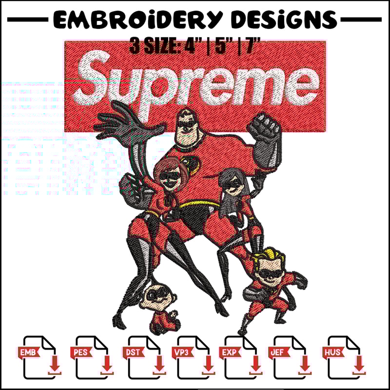 Incredibles supreme logo Embroidery design, supreme cartoon Embroidery, logo design, Embroidery File, Instant download..jpg