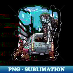 zombie girl apocalypse in the city - aesthetic sublimation digital file - transform your sublimation creations