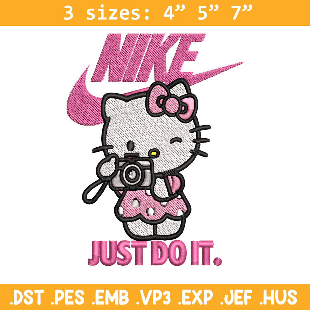 Hello kitty Nike Embroidery design, hello kitty cartoon, Embroidery, Nike design, Embroidery file, Instant download.jpg