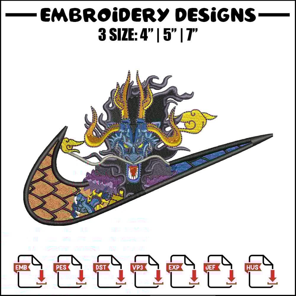 Kaido Nike embroidery design, One Piece embroidery, nike design, anime design, anime shirt, Digital download.jpg