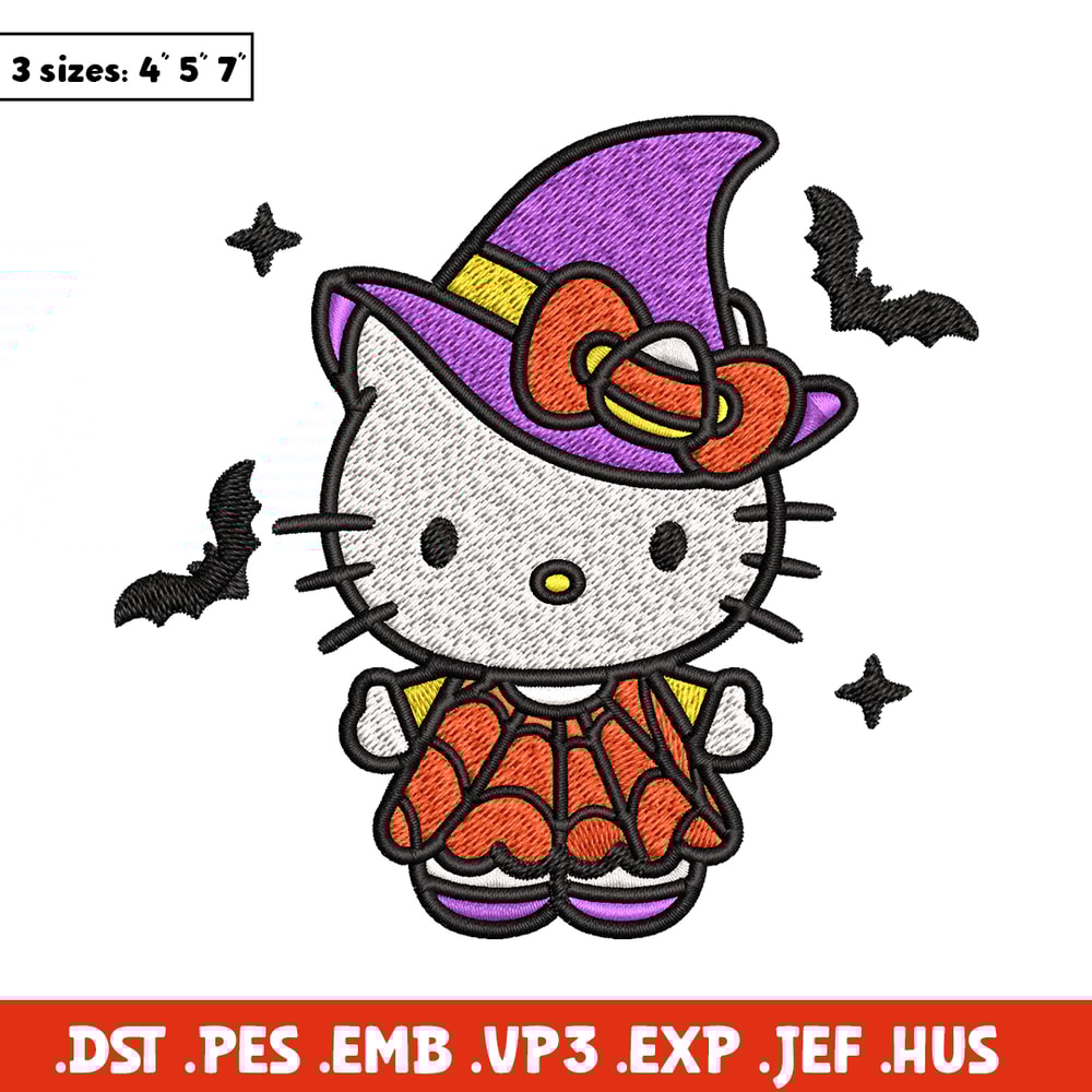 Hello kitty witch Embroidery design, Hello kitty Embroidery, cartoon design, Embroidery File, Digital download.jpg