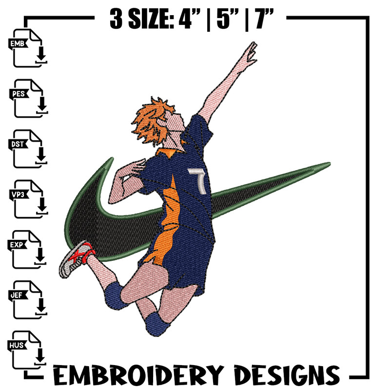 Hinata Shouyou Nike embroidery design, haykiuu embroidery, Nike design, anime design, anime shirt, Digital download.jpg