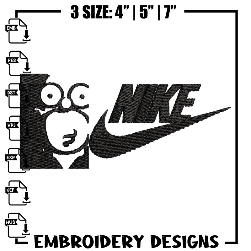 Homer Simpson Nike Embroidery design, Homer Simpson Embroidery, Nike design, Embroidery file, Instant download..jpg