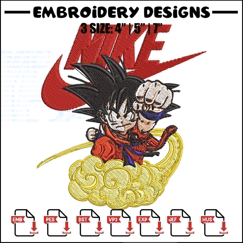 Kid Goku magic cloud Nike Embroidery design, Dragon ball Embroidery, Nike design, Embroidery file, Instant download..jpg