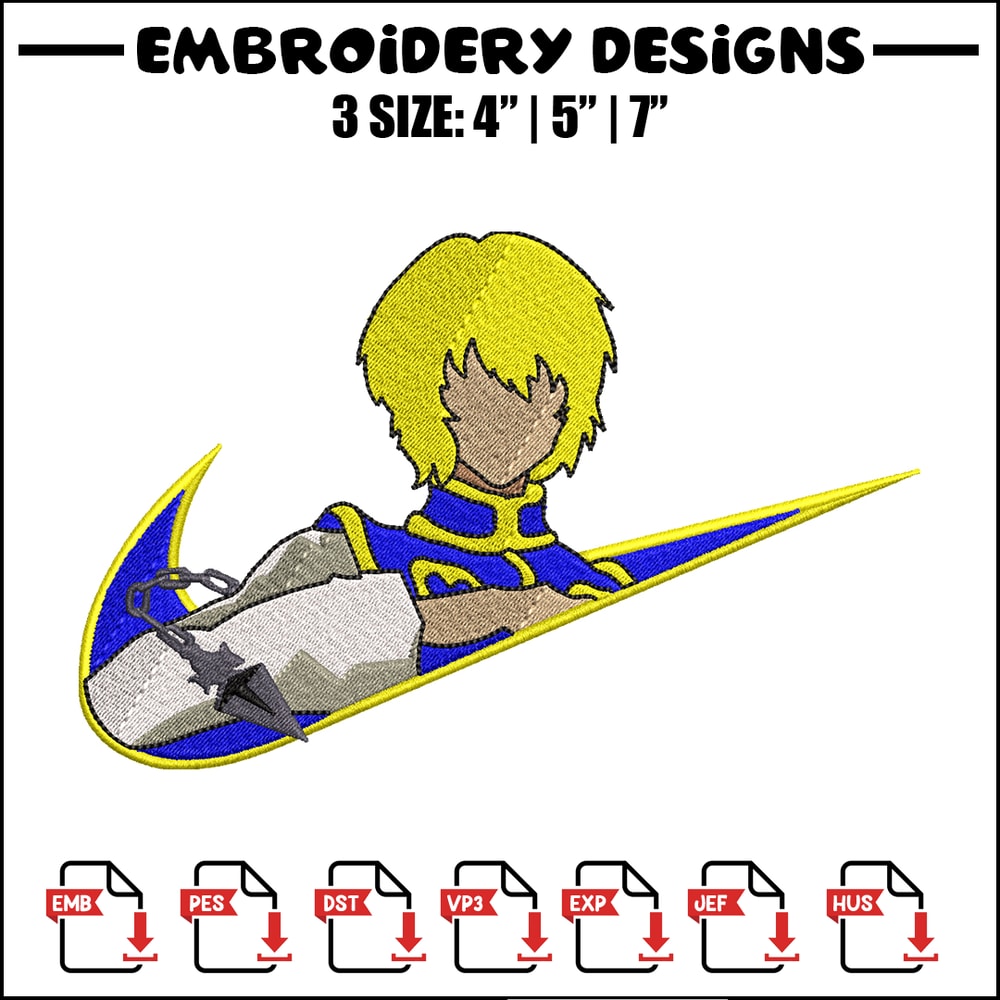 Kurapika Nike embroidery design, Hunter x hunter embroidery, Nike design, anime design, anime shirt, Digital download.jpg