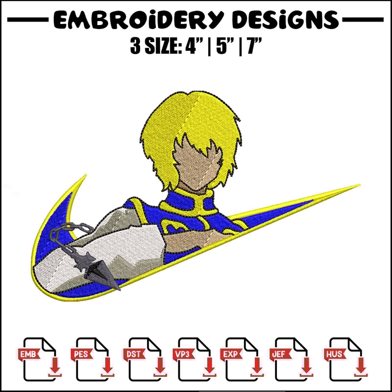 Kurapika Nike embroidery design, Hunter x hunter embroidery, Nike design, anime design, anime shirt, Digital download.jpg