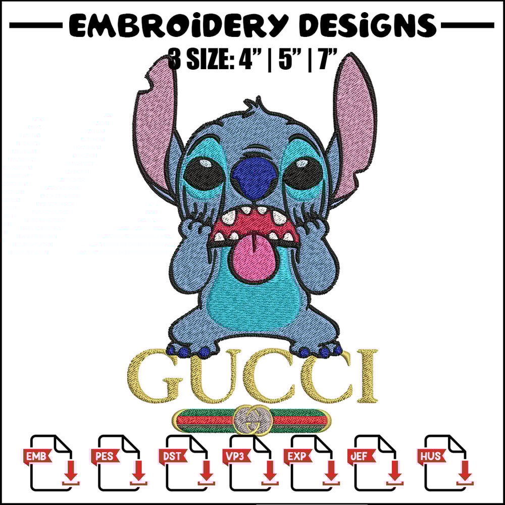 Logo Gucci Stitch Embroidery design, Disney Embroidery, Disney design, Embroidery File, cartoon shirt, Digital download..jpg