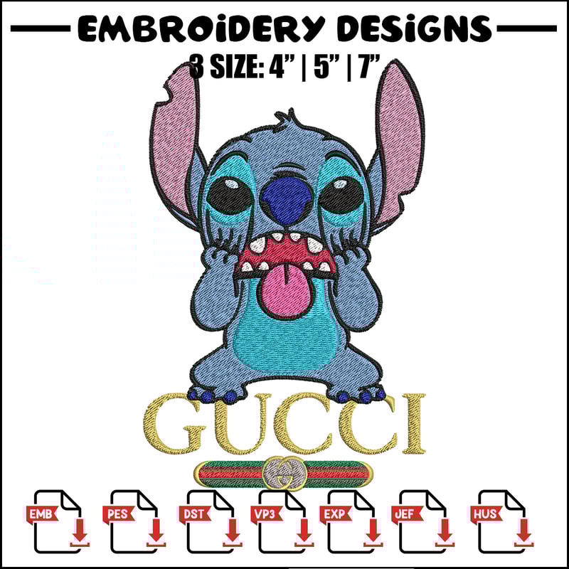Logo Gucci Stitch Embroidery design, Disney Embroidery, Disney design, Embroidery File, cartoon shirt, Digital download..jpg