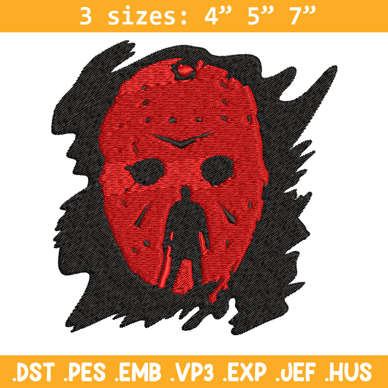 Jason Voorhees Embroidery design, Horror Embroidery, horror design, Embroidery File, logo shirt, Digital download..jpg