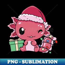 Cute Christmas Axolotl Cartoon - Instant PNG Sublimation Download - Perfect for Sublimation Art