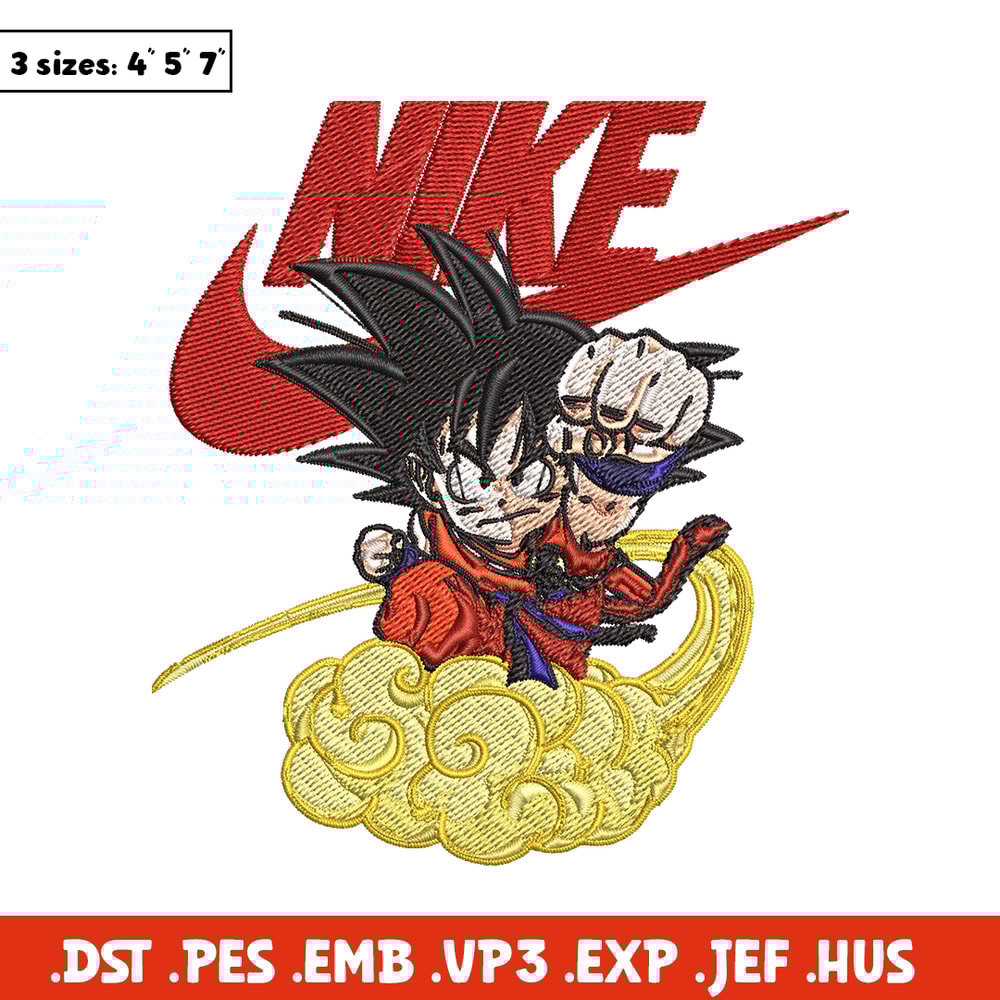 Kid Goku magic cloud Nike Embroidery design, Dragon ball Embroidery, Nike design, Embroidery file, Instant download..jpg
