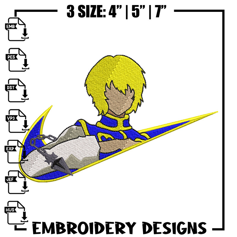 Kurapika Nike embroidery design, Hunter x hunter embroidery, Nike design, anime design, anime shirt, Digital download.jpg
