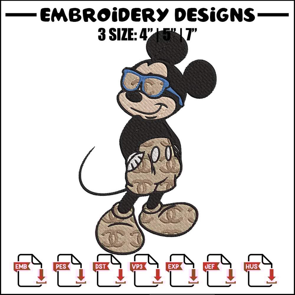 Mickey cool Embroidery Design, Gucci Embroidery, Brand Embroidery, Embroidery File, Logo shirt, Digital download.jpg