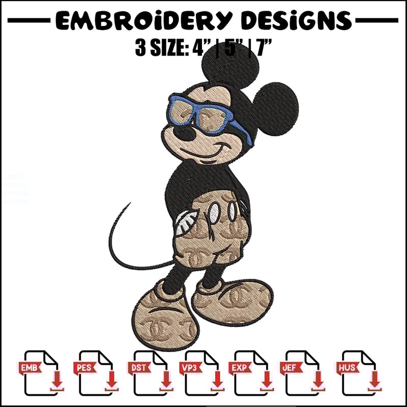 Mickey cool Embroidery Design, Gucci Embroidery, Brand Embroidery, Embroidery File, Logo shirt, Digital download.jpg
