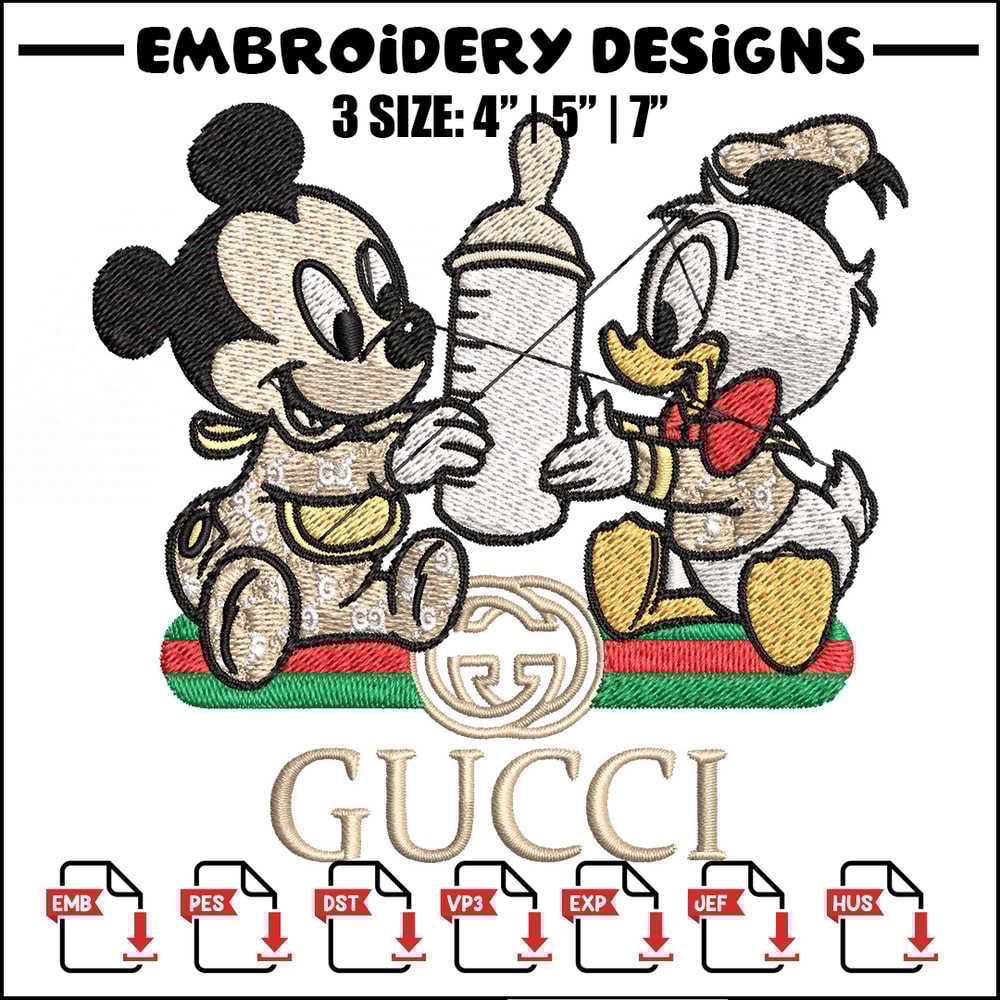 Mickey duck baby Embroidery Design, Gucci Embroidery, Embroidery File, Logo shirt, Sport Embroidery, Digital download..jpg