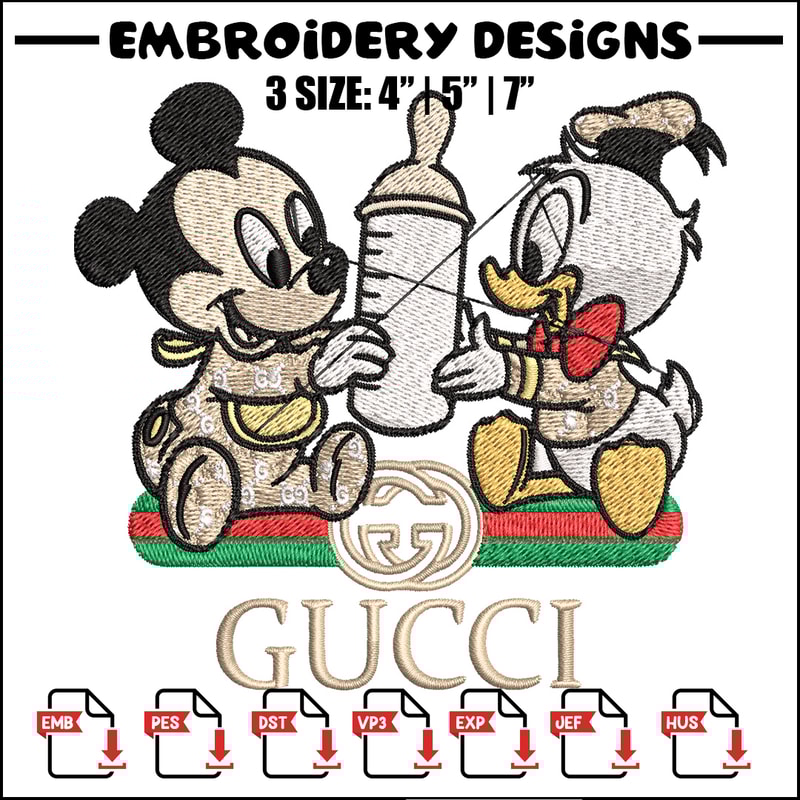 Mickey duck baby Embroidery Design, Gucci Embroidery, Embroidery File, Logo shirt, Sport Embroidery, Digital download..jpg