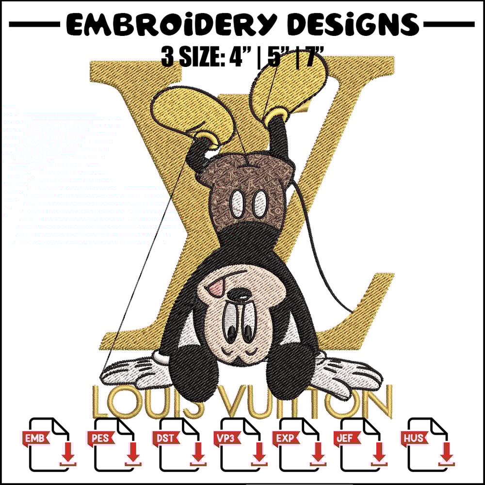 Mickey logo lv Embroidery Design, Lv Embroidery, Embroidery File, Disney Embroidery, Logo shirt, Digital download.jpg