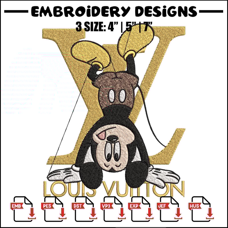 Mickey logo lv Embroidery Design, Lv Embroidery, Embroidery File, Disney Embroidery, Logo shirt, Digital download.jpg