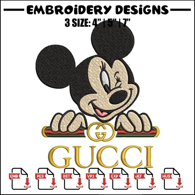 Mickey mouse Embroidery Design, Gucci Embroidery, Brand Embroidery, Embroidery File, Logo shirt, Digital download.jpg