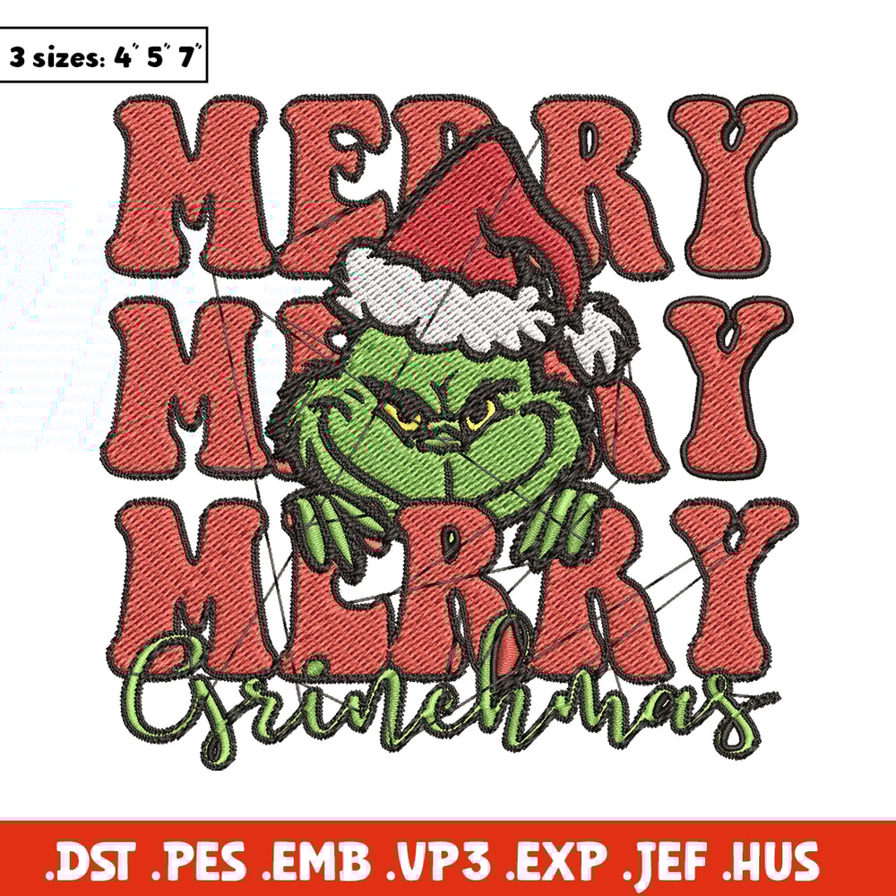 Merry Christmas Grinch Embroidery design, Grinch christmas Embroidery, logo design, Embroidery File, Instant download..jpg