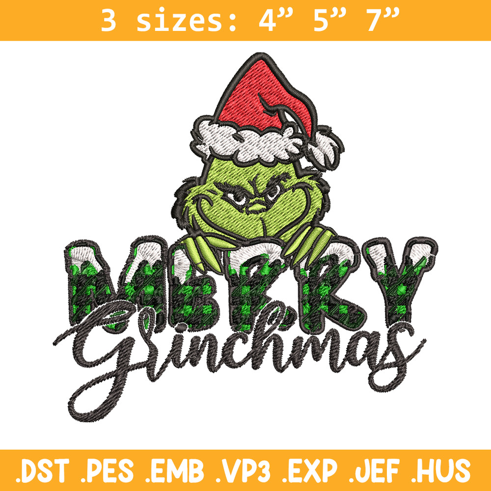Merry Grinch Embroidery design, Grinch Merry Christmas Embroidery, Grinch design, Embroidery File, Digital download..jpg