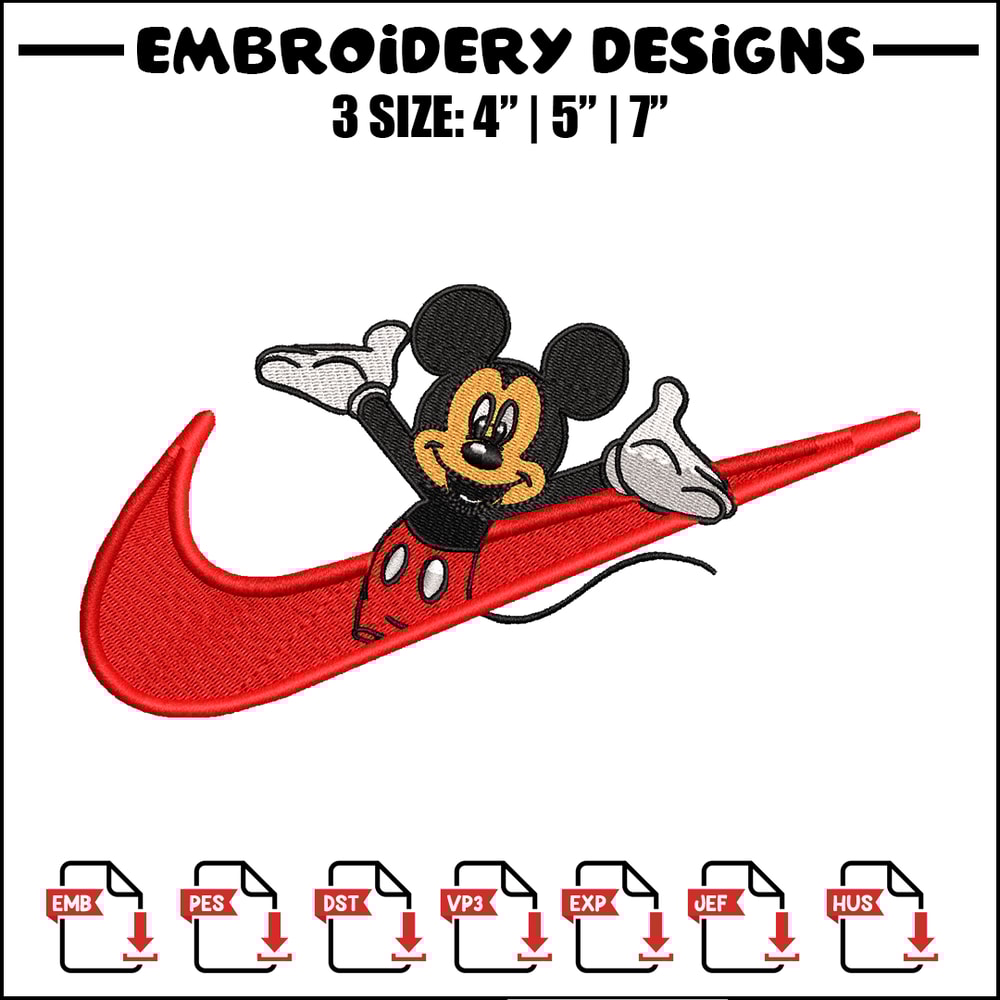 Mickey mouse Nike embroidery design, Disney embroidery, Nike design, cartoon design, cartoon shirt, Digital download.jpg