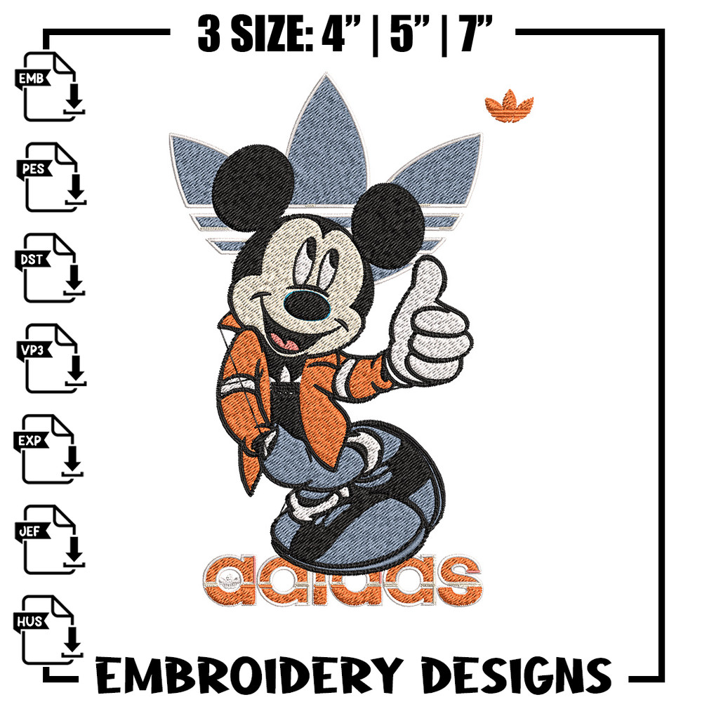Mickey adidas Embroidery Design, Adidas Embroidery, Brand Embroidery, Embroidery File, Logo shirt, Digital download.jpg