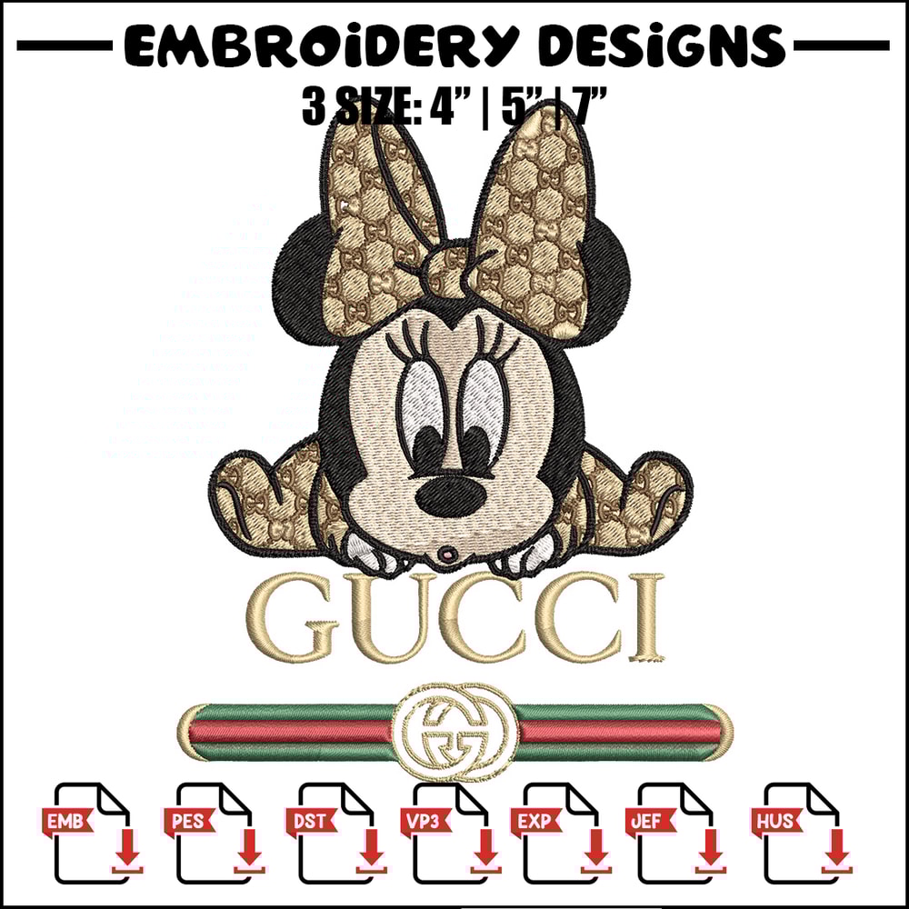 Minnie baby gucci Embroidery Design,Gucci Embroidery, Embroidery File, Logo shirt, Sport Embroidery, Digital download.jpg