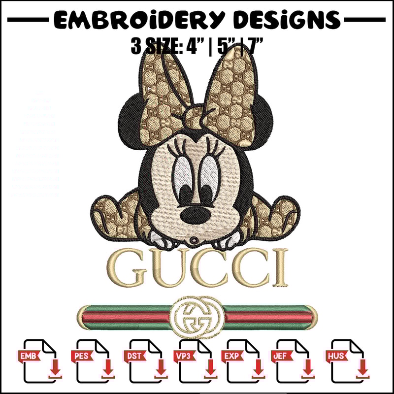 Minnie baby gucci Embroidery Design,Gucci Embroidery, Embroidery File, Logo shirt, Sport Embroidery, Digital download.jpg