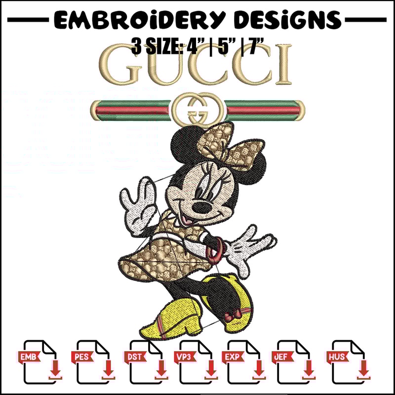Minnie Embroidery Design, Gucci Embroidery, Brand Embroidery, Logo shirt, Embroidery File, Digital download.jpg