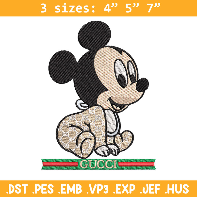 Mickey baby gucci Embroidery Design, Gucci Embroidery, Embroidery File, Logo shirt, Sport Embroidery, Digital download.jpg
