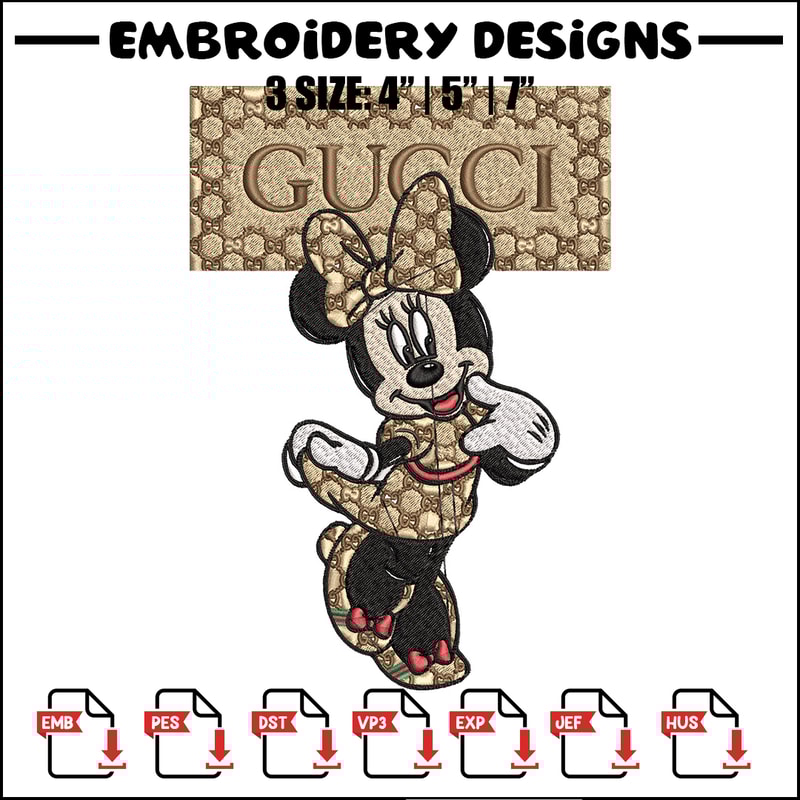 Minnie gucci Embroidery Design, Gucci Embroidery, Brand Embroidery, Logo shirt, Embroidery File, Digital download.jpg