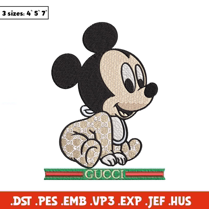 Mickey baby gucci Embroidery Design, Gucci Embroidery, Embroidery File, Logo shirt, Sport Embroidery, Digital download.jpg
