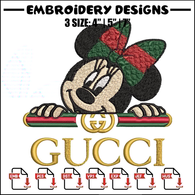 Minnie gucci head Embroidery Design, Gucci Embroidery, Brand Embroidery, Logo shirt, Embroidery File, Digital download.jpg