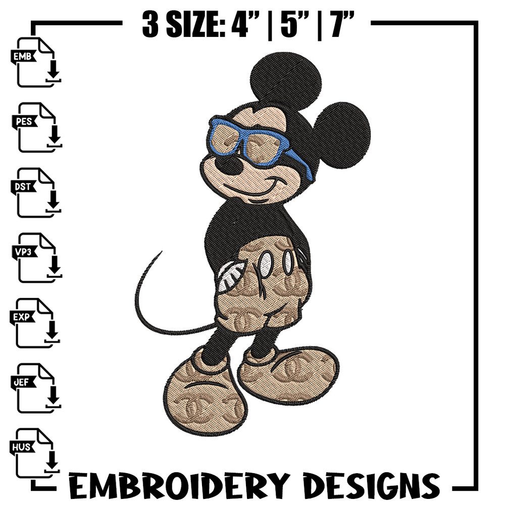 Mickey cool Embroidery Design, Gucci Embroidery, Brand Embroidery, Embroidery File, Logo shirt, Digital download.jpg
