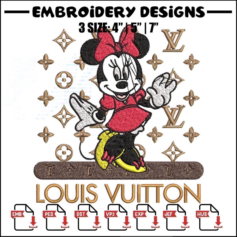 Minnie logo lv Embroidery Design, Lv Embroidery, Embroidery File, Brand Embroidery, Logo shirt, Digital download.jpg