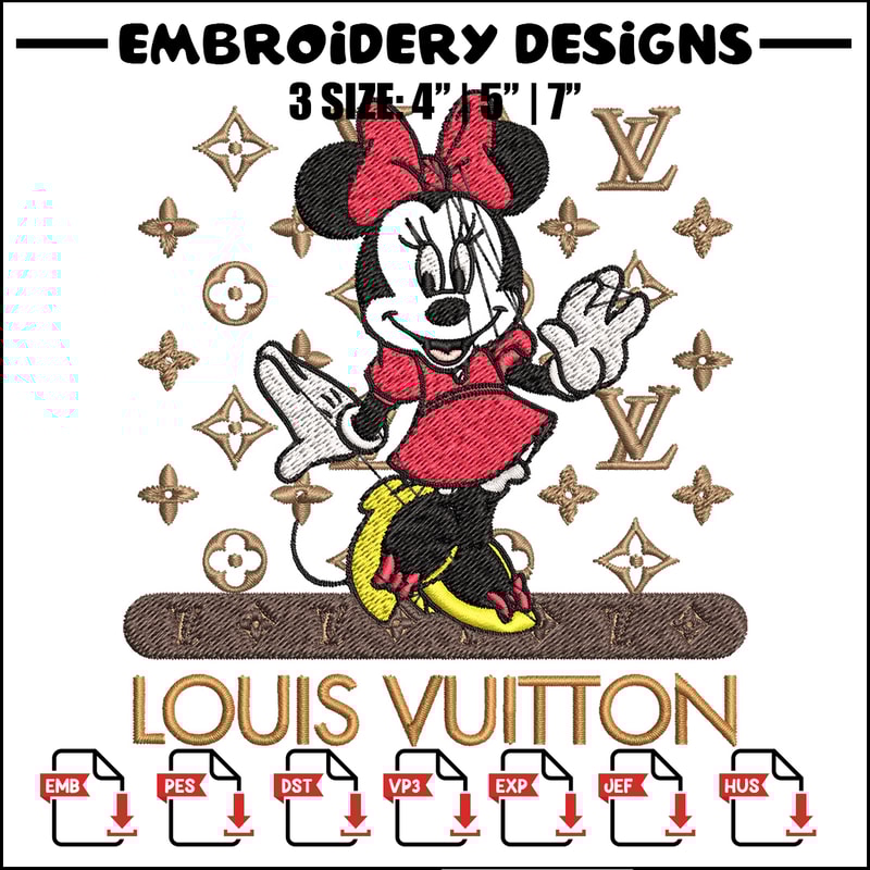Minnie logo lv Embroidery Design, Lv Embroidery, Embroidery File, Brand Embroidery, Logo shirt, Digital download.jpg