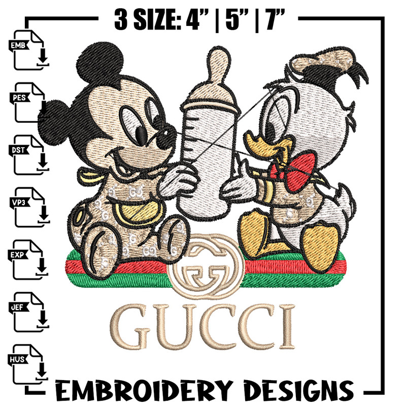 Mickey duck baby Embroidery Design, Gucci Embroidery, Embroidery File, Logo shirt, Sport Embroidery, Digital download..jpg