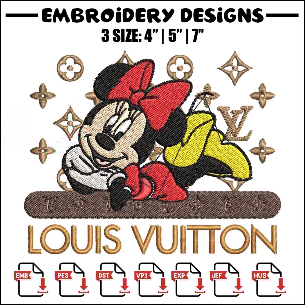 Minnie louis vuitton Embroidery Design, Lv Embroidery, Embroidery File, Brand Embroidery, Logo shirt, Digital download.jpg