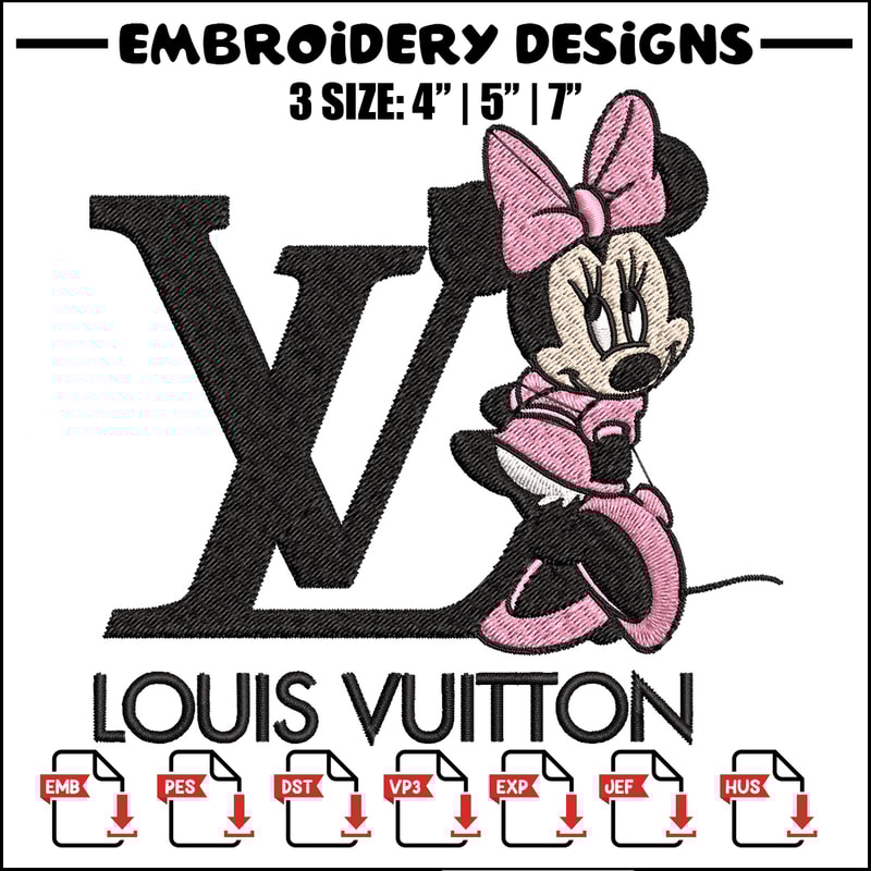 Minnie louis vuitton Embroidery Design, Lv Embroidery, Embroidery File, Disney Embroidery, Logo shirt, Digital download.jpg