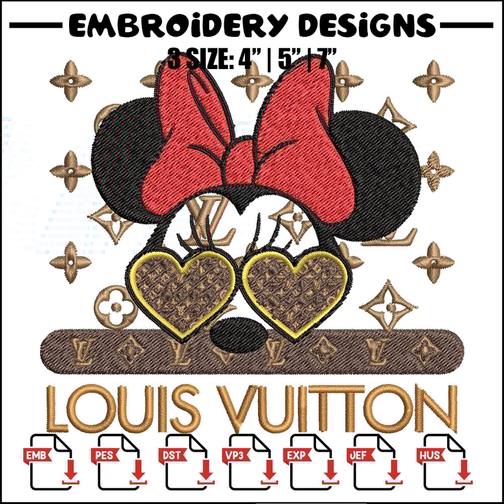 Minnie love lv Embroidery Design, Lv Embroidery, Embroidery File, Brand Embroidery, Logo shirt, Digital download.jpg