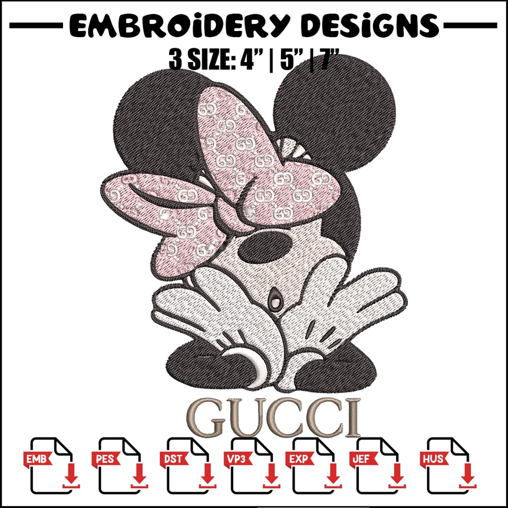 Minnie mouse Embroidery Design, Gucci Embroidery, Brand Embroidery, Logo shirt, Embroidery File, Digital download.jpg