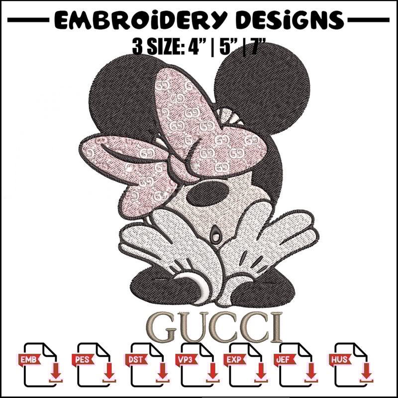 Minnie mouse Embroidery Design, Gucci Embroidery, Brand Embroidery, Logo shirt, Embroidery File, Digital download.jpg
