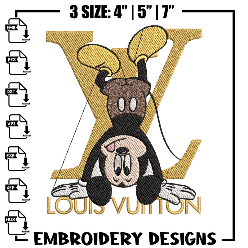 Mickey logo lv Embroidery Design, Lv Embroidery, Embroidery File, Disney Embroidery, Logo shirt, Digital download.jpg