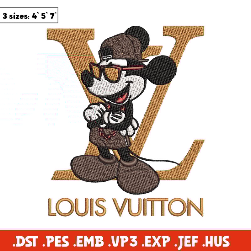 Mickey louis vuitton Embroidery Design, Lv Embroidery, Brand Embroidery, Logo shirt, Embroidery File, Digital download.jpg
