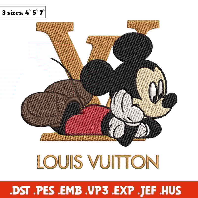 Mickey louis vuitton Embroidery Design, Lv Embroidery, Embroidery File, Brand Embroidery, Logo shirt, Digital download.jpg
