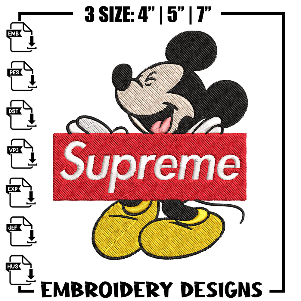 Mickey Mouse Supreme Embroidery design, Disney Embroidery, Disney design, Embroidery File, Digital download..jpg